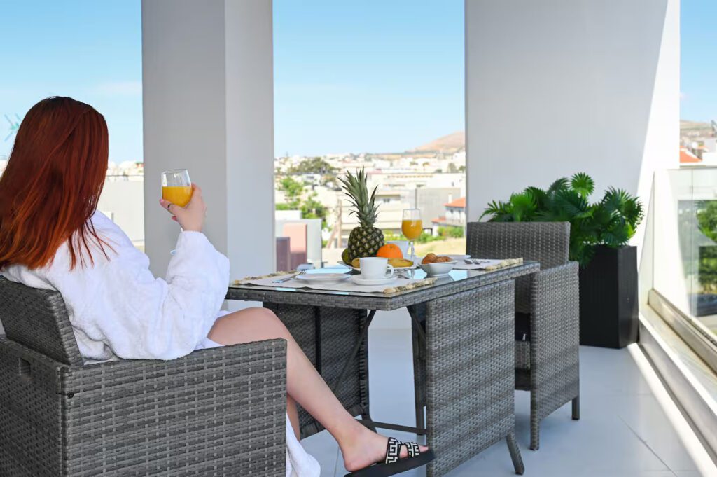 Balcony (2) of The Grand Deluxe Suite Heraklion Crete at KM Living
